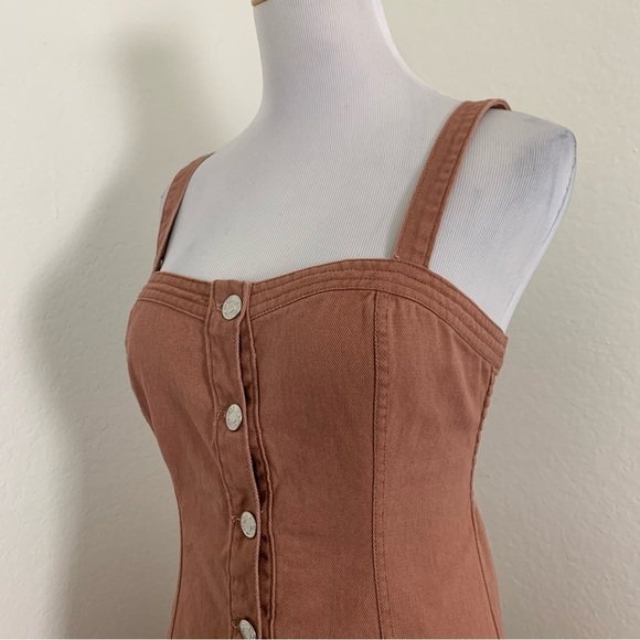 Pacsun Denim Dress Button Front Retro Size Small Cotton Sundress - Picture 7 of 16